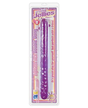 CRYSTAL JELLIES 10" DBL DONG PURPLE