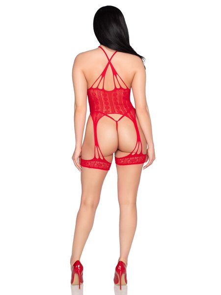 HEART HALTER AND G STRING OS RED 2PC